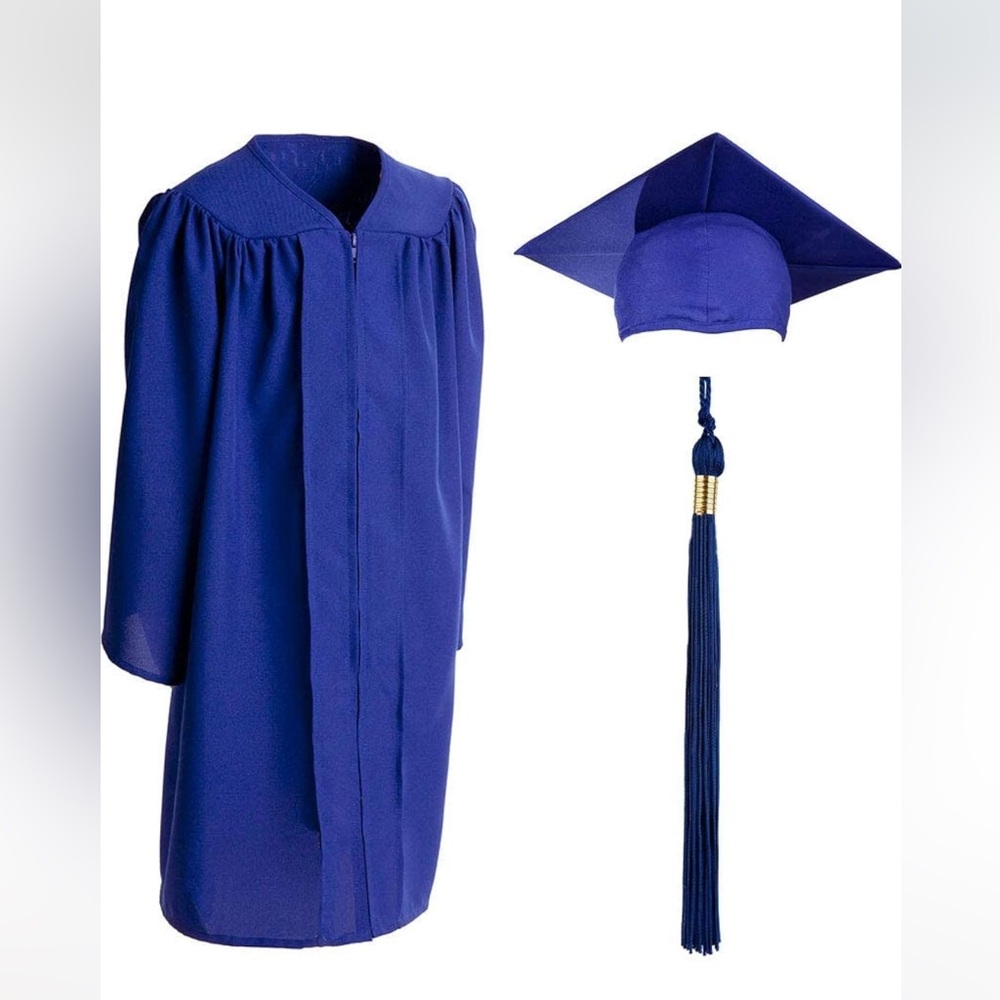 ⭐️Child blue graduation cap, gown, and tassel set